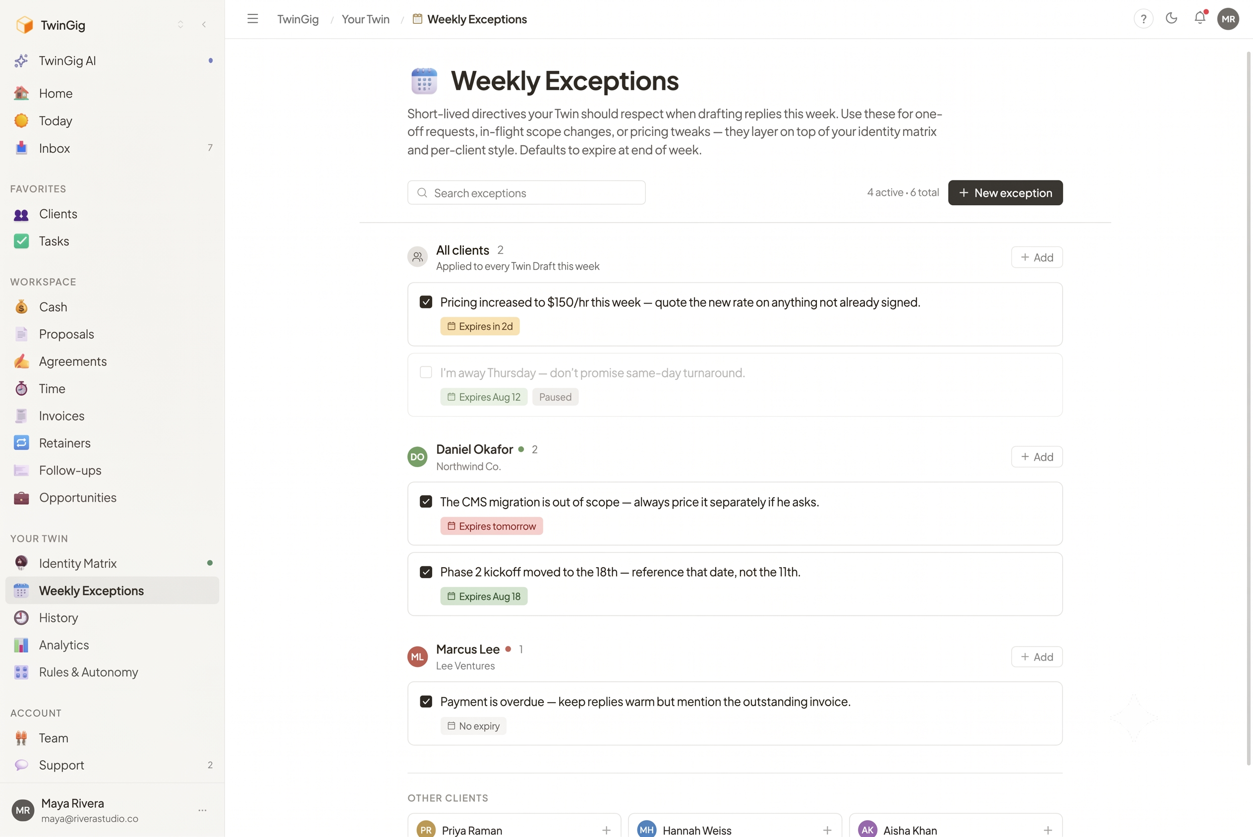 Per-client exceptions: the rules that override your global autonomy level